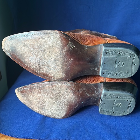 Men’s Montana Genuine Lizard Skin Cowboy Western Boots Size 10 - Picture 5 of 12